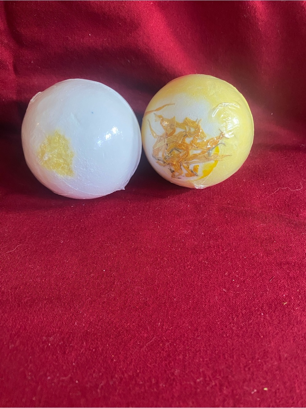 Handcrafted Yellow & White Bath Bomb Duo